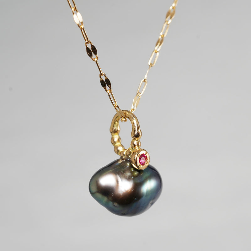 【-3/16限定】MINIMUMNUTS/ Pendant top Black South Sea Ruby MN-ch011_K18