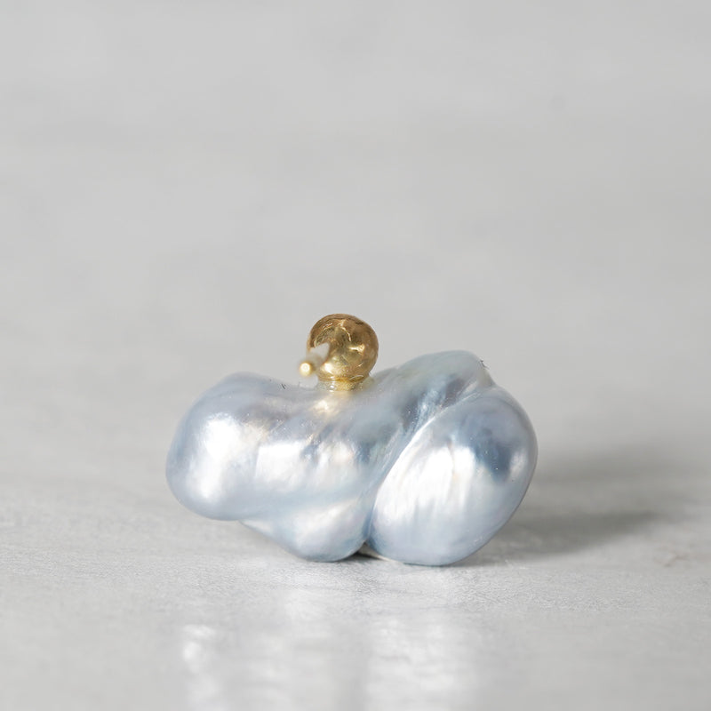 [-3/16 Limited] MINIMUMNUTS/keshi pearl pierce blue Sapphire for one ear MN-pke1s-ALL