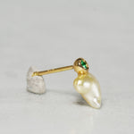 [-3/16 Limited] MINIMUMNUTS/keshi pearl pierce Emerald for one ear MN-pke1e-CC_2