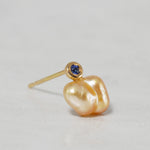 [-3/16 Limited] MINIMUMNUTS/keshi pearl pierce blue Sapphire for one ear MN-pke1s-BB