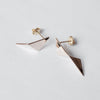 uM / FOLDING METAL PIERCED EARRINGS L（um-fmP02_10YG/WG）