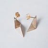 uM / FOLDING METAL PIERCED EARRINGS L（um-fmP02_10YG/WG）