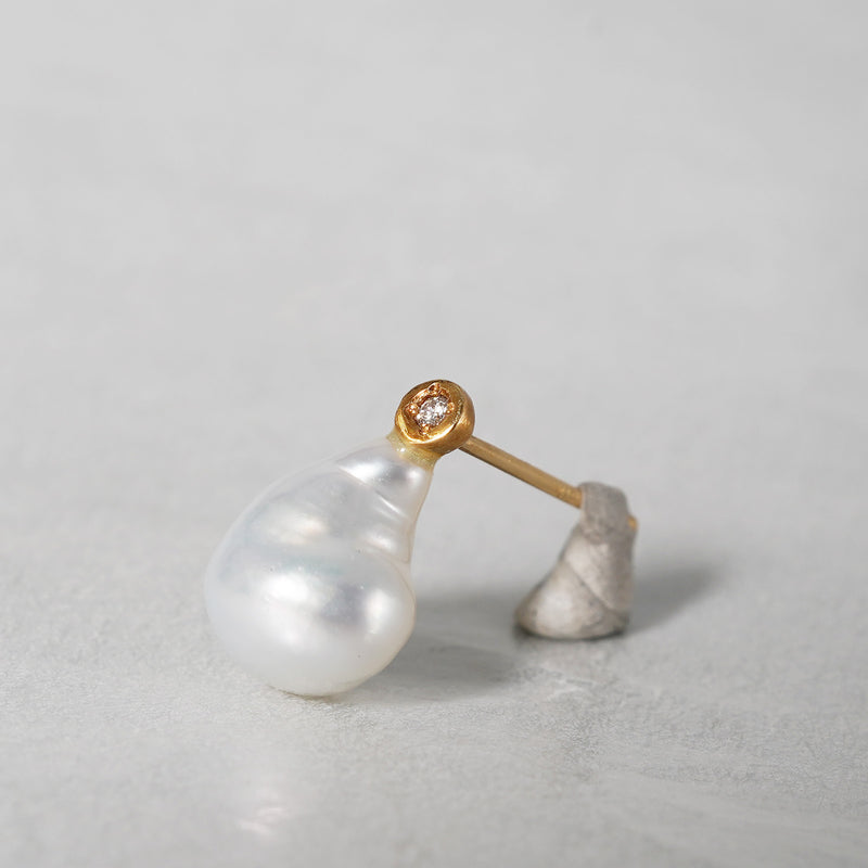 [-3/16 Limited] MINIMUMNUTS / keshi pearl pierce diamond single ear MN-pke1d-AL