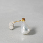 [-3/16 Limited] MINIMUMNUTS / keshi pearl pierce diamond single ear MN-pke1d-AL