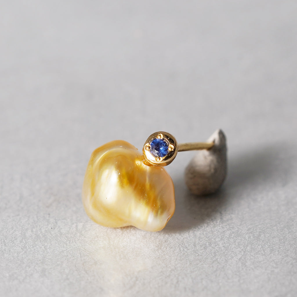 [-3/16 Limited] MINIMUMNUTS / keshi pearl pierce blue Sapphire single ear MN-pke1s-ALL