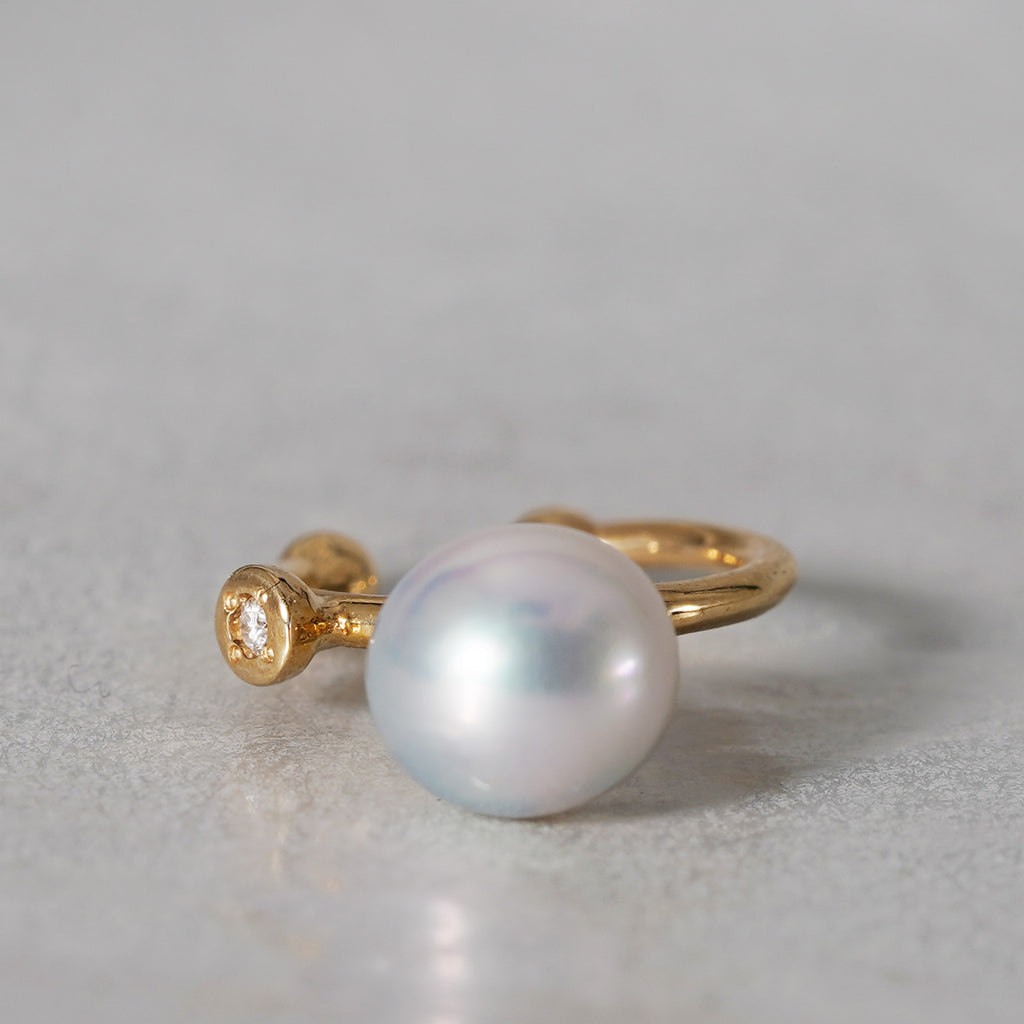 【-3/16限定】MINIMUMNUTS / Akoya pearl ear cuff Diamond MN-eke1d-CC_AK