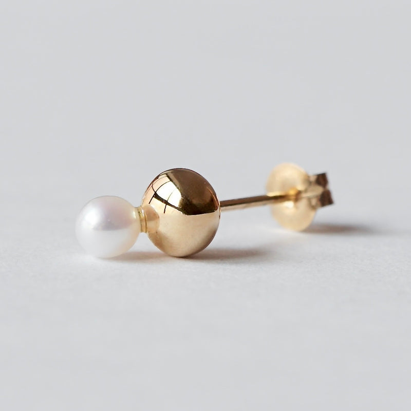 uM / UNIO SINGLE PIERCED EARRING K18YG x PEARL S (um-uoP11_18YG)