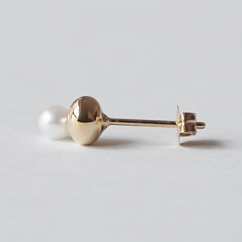 uM / UNIO SINGLE PIERCED EARRING K18YG x PEARL S (um-uoP11_18YG)