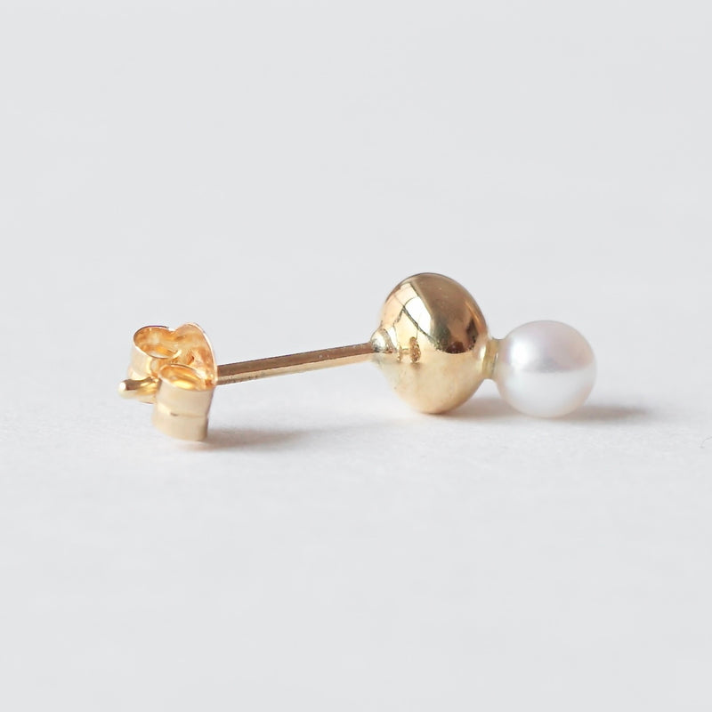 uM / UNIO SINGLE PIERCED EARRING K18YG×PEARL S（um-uoP11_18YG）