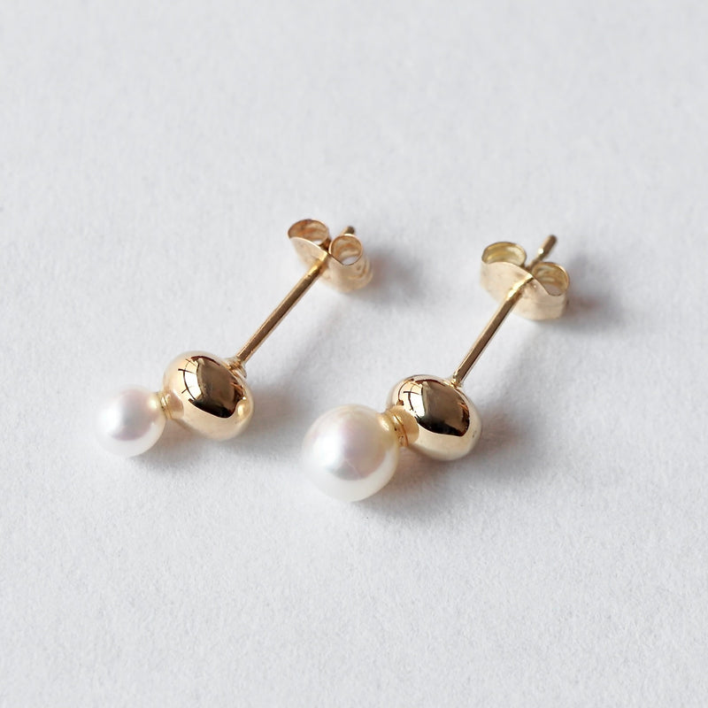 uM / UNIO SINGLE PIERCED EARRING K18YG x PEARL S (um-uoP11_18YG)