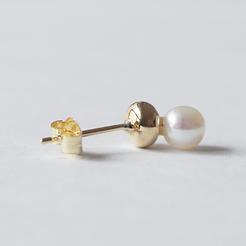 uM / UNIO SINGLE PIERCED EARRING K18YG×PEARL M（um-uoP12_18YG）