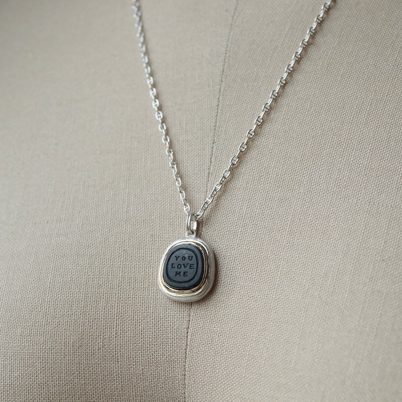 Maison de l’abeille / Intaglio ペンダントトップ ブラッドストーン「YOU LOVE ME」SV×K18YG