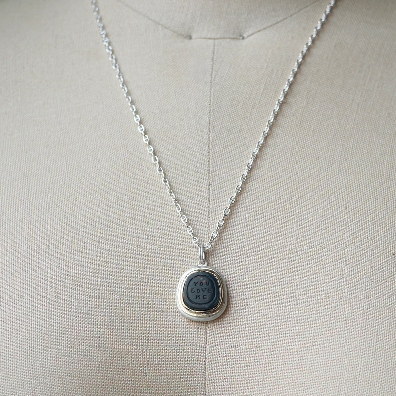 Maison de l’abeille / Intaglio ペンダントトップ ブラッドストーン「YOU LOVE ME」SV×K18YG