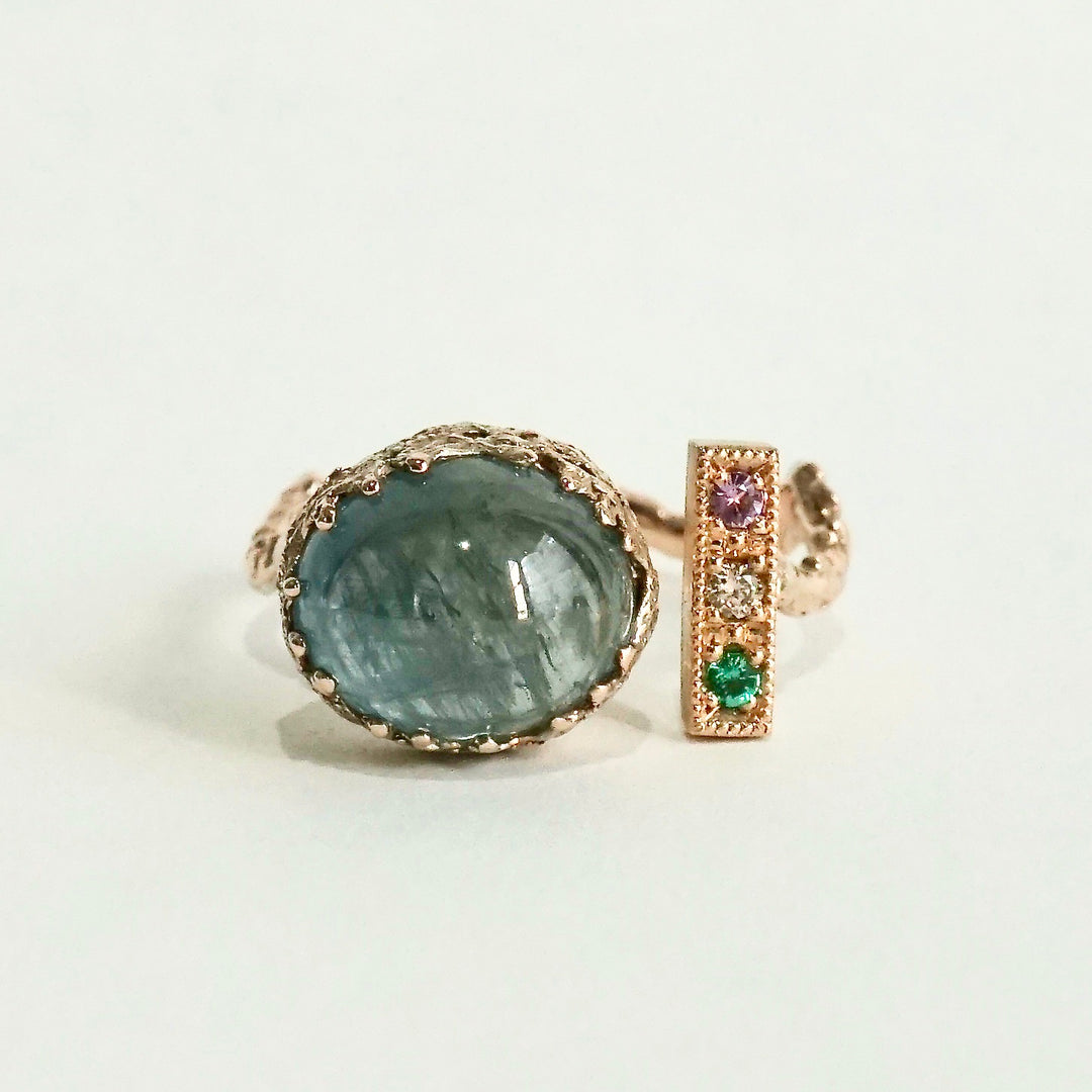 Curva y Ruri JEWELRY / Sapphire & melee sapphire,dia,emerald K10
