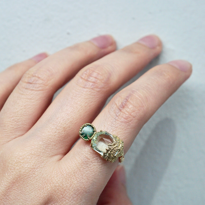 Curva y Ruri JEWELRY / Aquamarine ＆ Torapiche Emerald K18YG #13