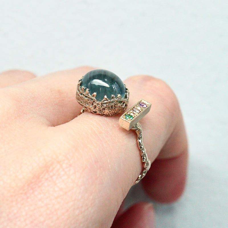 Curva y Ruri JEWELRY / Sapphire & melee sapphire,dia,emerald K10