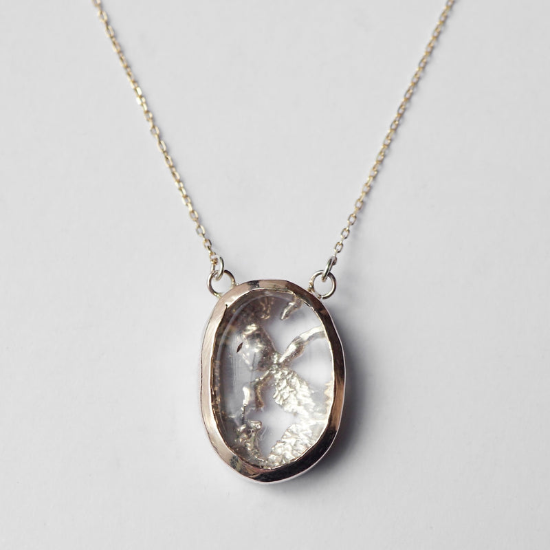 emme/Quartz 10K gold framed necklace (10K3032L)