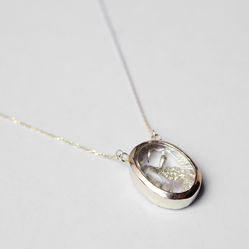 emme/Quartz 10K gold framed necklace (10K3032L)