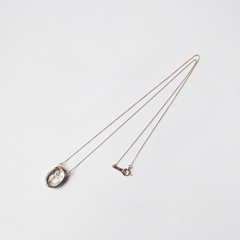 emme/Quartz 10K gold framed necklace (10K3032L)