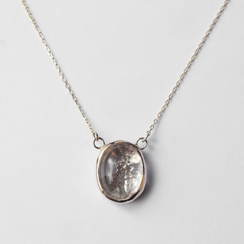 emme/Quartz 10K framed necklace (10K3032)