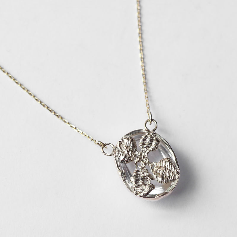 emme/Quartz 10K framed necklace (10K3032)