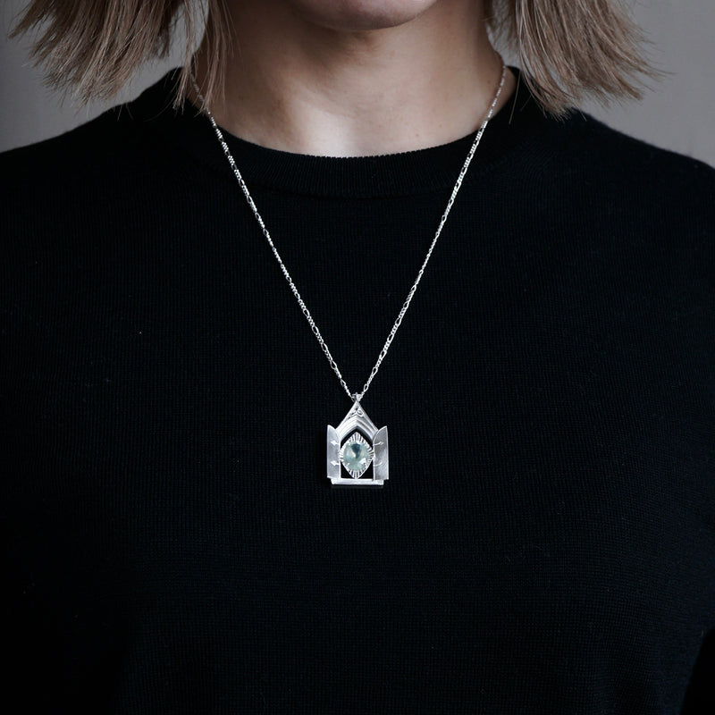 cocoon / open heart necklace プレナイト