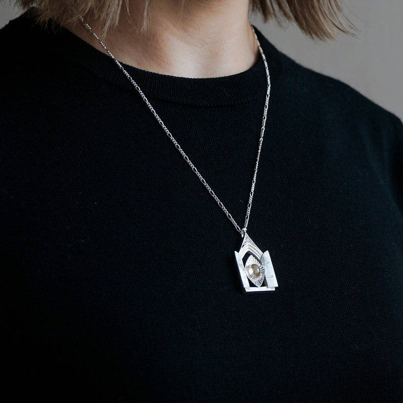 cocoon / open heart necklace ルチルクォーツ