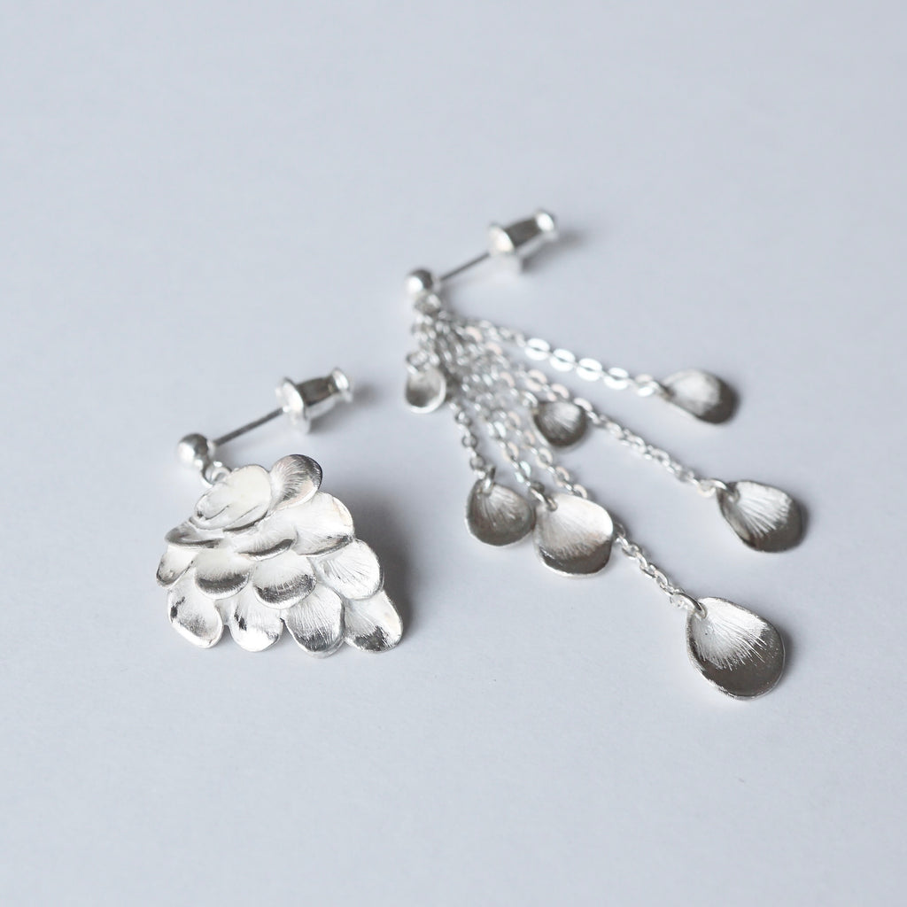 cocoon / Mermaid scale earrings silver