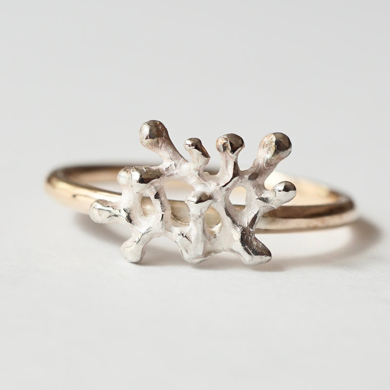 cocoon / "sea landscape ring" coral S【custom-order Limited edition]