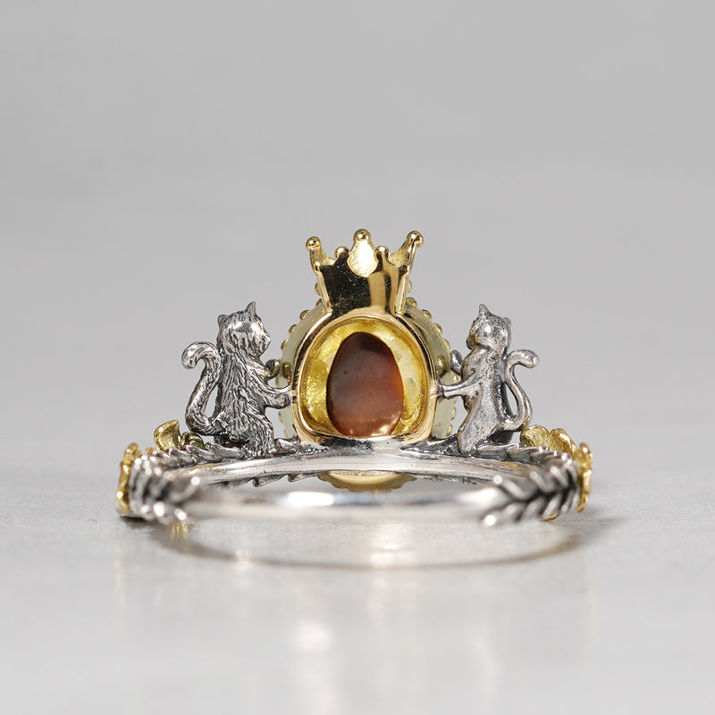 オパール　ボリューミィリング MIO JEWELRY / Emblema 猫紋章 ボルダーオパール No.141 – Fuligo