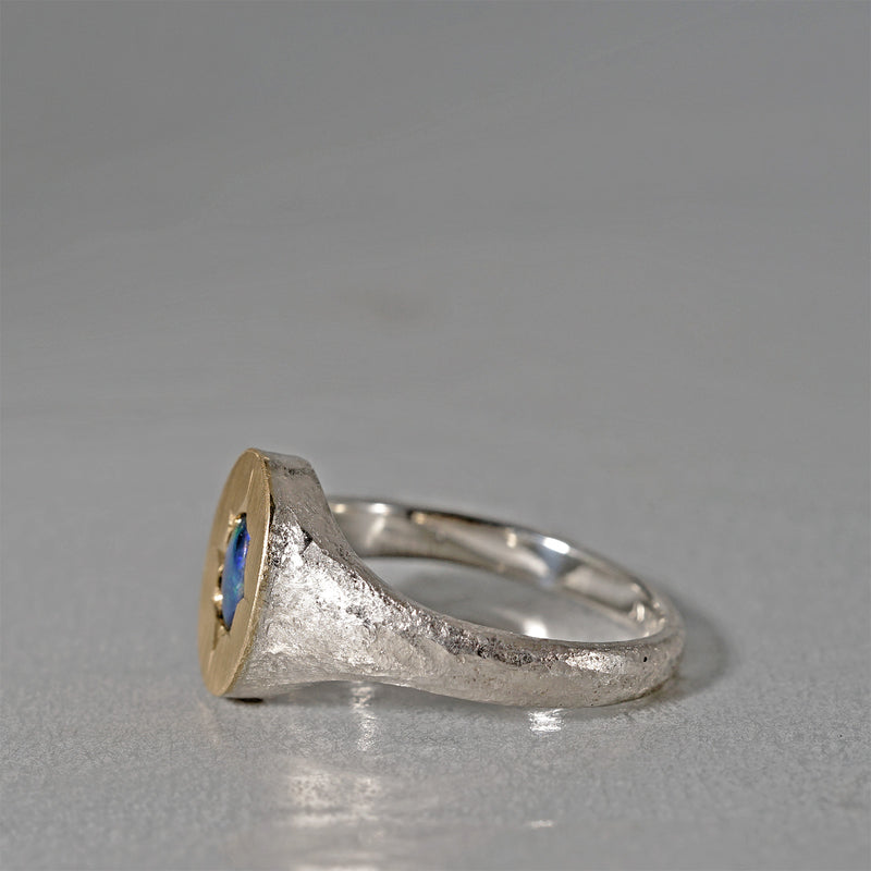 【-12/28 期間限定】GICLAT / Silver Collection  K18YG/silver x black Opal　GLR776