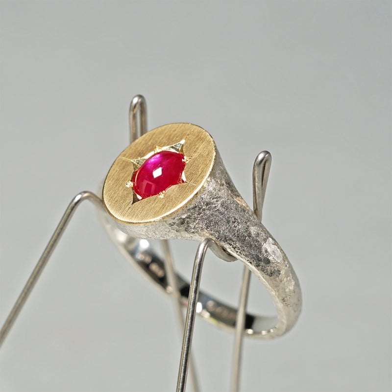 【-12/28 期間限定】GICLAT / Silver Collection  K18YG/silver x Star Ruby　GLR775