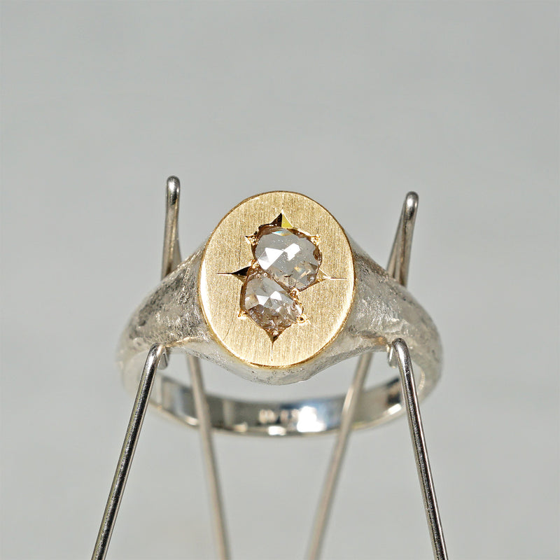 【-12/28 期間限定】GICLAT / Silver Collection  K18YG/silver x Brown Rose Diamond　GLR786