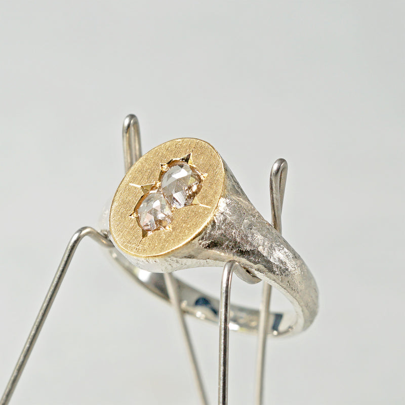 【-12/28 期間限定】GICLAT / Silver Collection  K18YG/silver x Brown Rose Diamond　GLR786