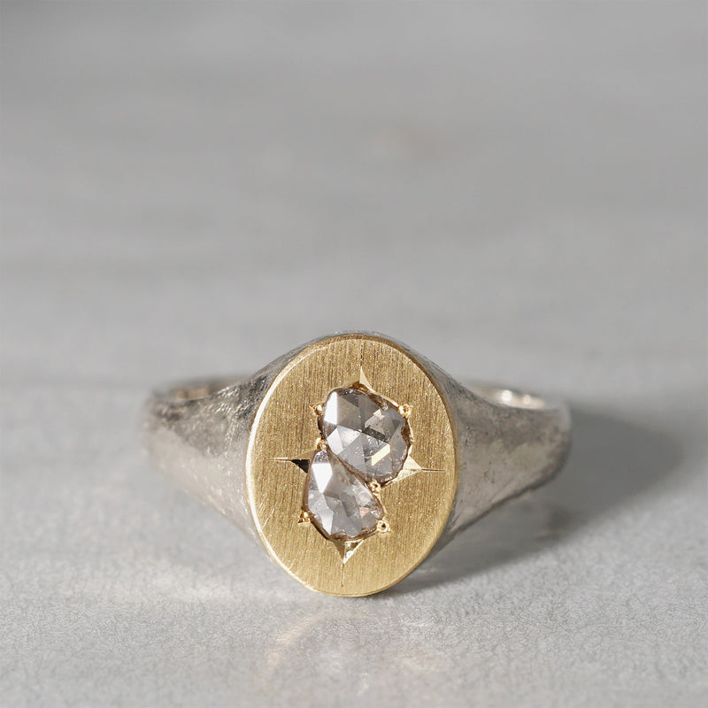 【-12/28 期間限定】GICLAT / Silver Collection  K18YG/silver x Brown Rose Diamond　GLR786