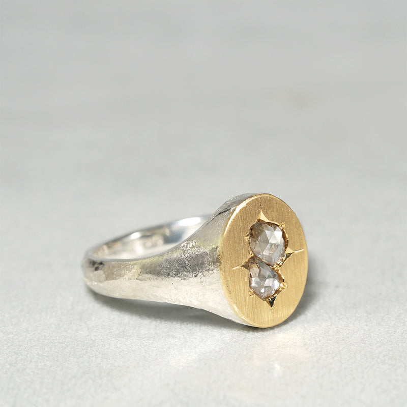 【-12/28 期間限定】GICLAT / Silver Collection  K18YG/silver x Brown Rose Diamond　GLR786