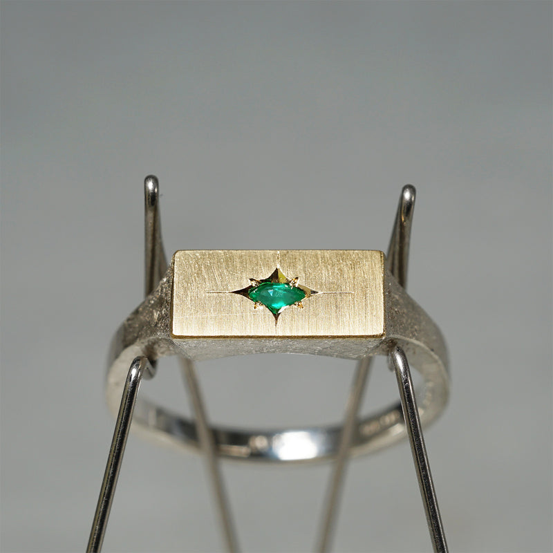 【-12/28 期間限定】GICLAT / Silver Collection  K18YG/silver x Emerald　GLR698