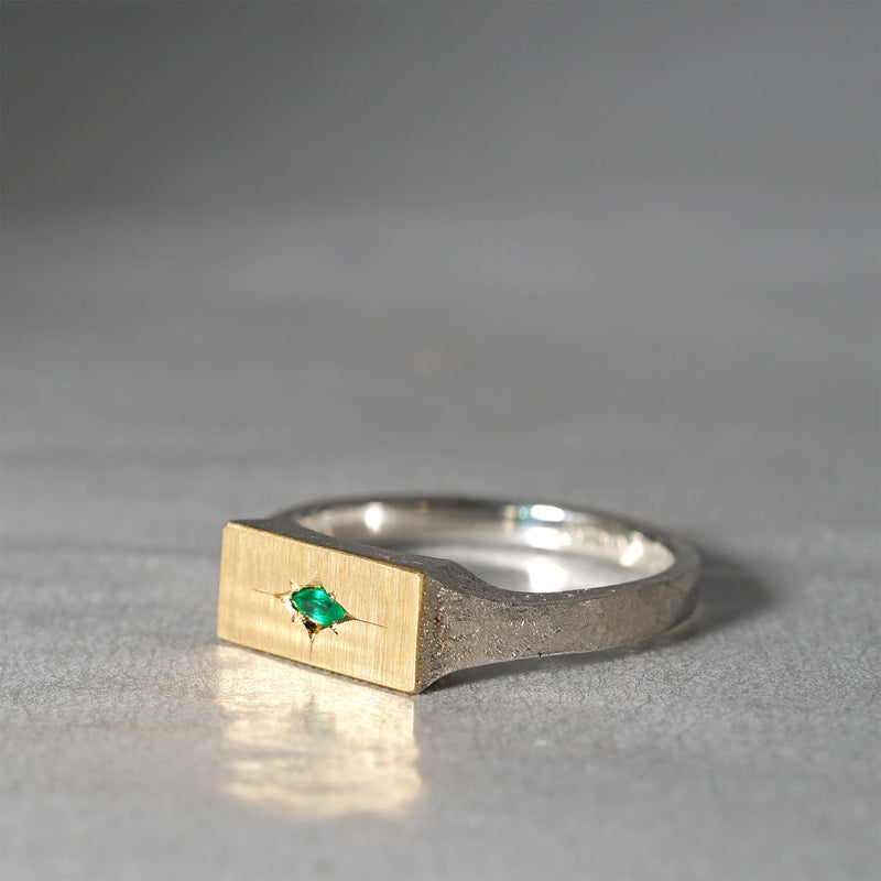 【-12/28 期間限定】GICLAT / Silver Collection  K18YG/silver x Emerald　GLR698