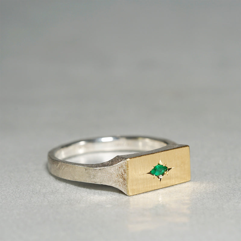 【-12/28 期間限定】GICLAT / Silver Collection  K18YG/silver x Emerald　GLR698