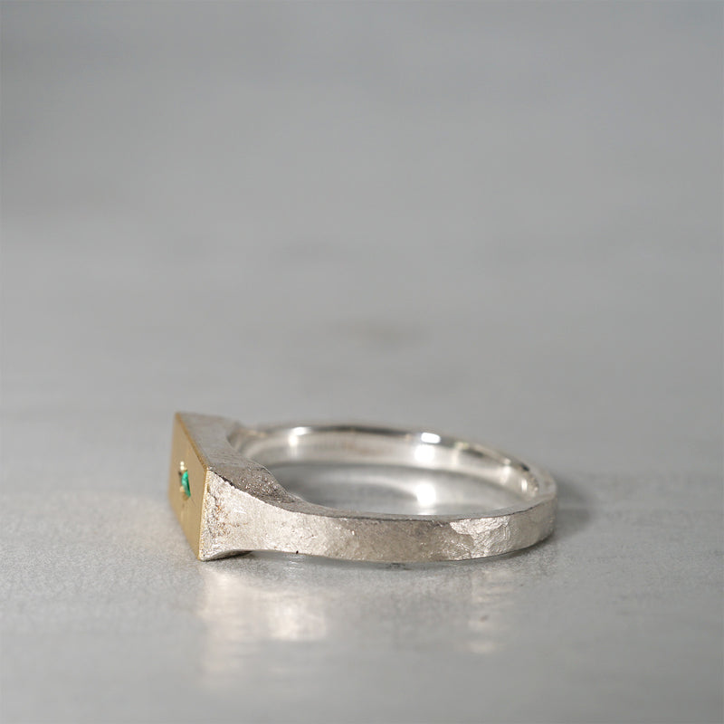 【-12/28 期間限定】GICLAT / Silver Collection  K18YG/silver x Emerald　GLR698