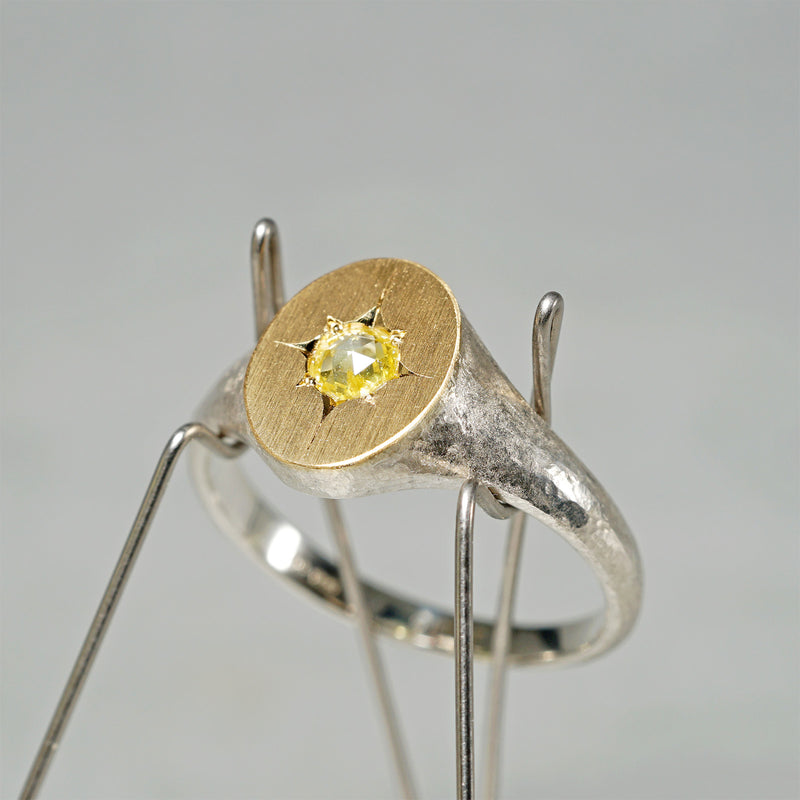 【-12/28 期間限定】GICLAT / Silver Collection  K18YG/Silver x Yellow Diamond (Rosecut)　GLR692