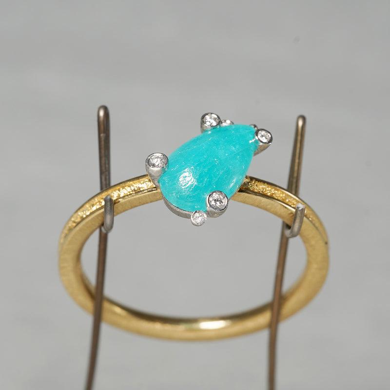 [5/3-5/25 Limited time only] 19un-neuf / Morning dew Ring Paraiba tourmaline CR09212
