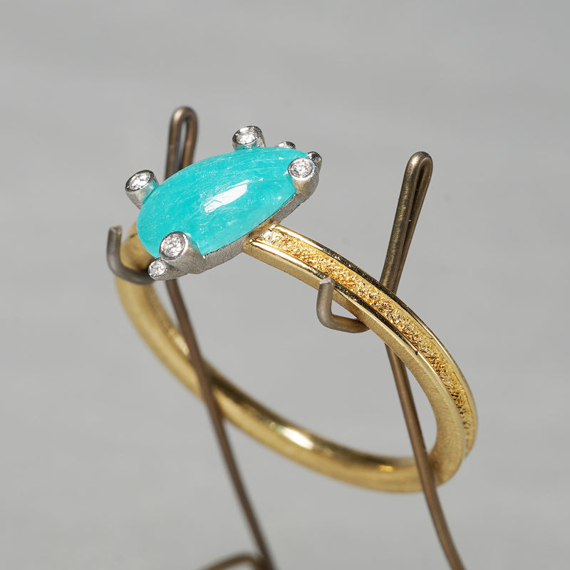 [5/3-5/25 Limited time only] 19un-neuf / Morning dew Ring Paraiba tourmaline CR09212