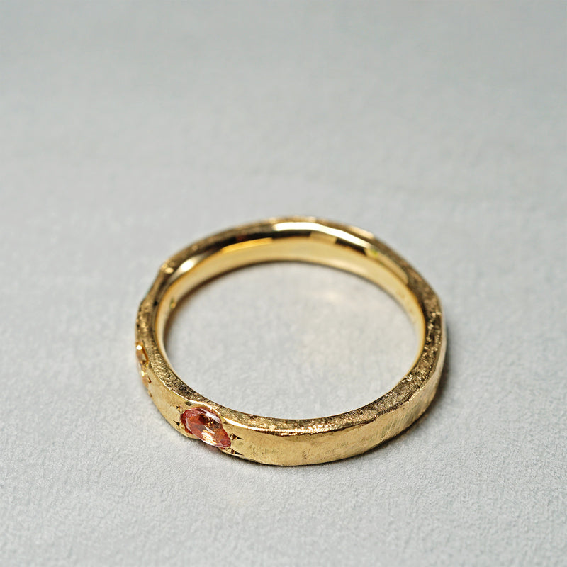 [-12/28 Limited] GICLAT / Camino 3stones [K18YG x Padparadscha Sapphire x Yellow Dia x Emerald]