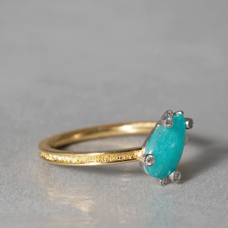 [5/3-5/25 Limited time only] 19un-neuf / Morning dew Ring Paraiba tourmaline CR09212