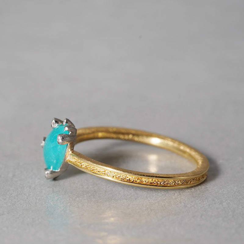 [5/3-5/25 Limited time only] 19un-neuf / Morning dew Ring Paraiba tourmaline CR09212