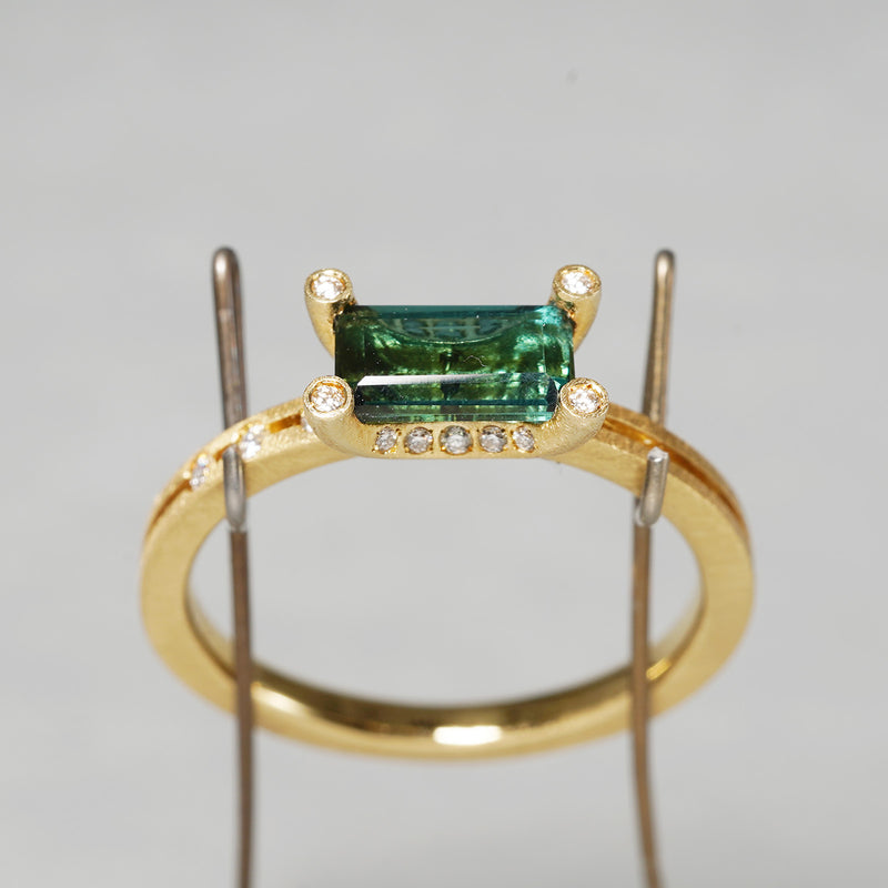 [5/3-5/25 Limited time only] 19un-neuf / Lotus Ring Green Tourmaline CR035115
