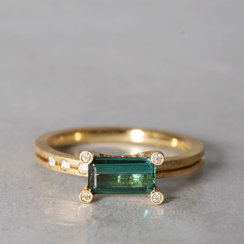 [5/3-5/25 Limited time only] 19un-neuf / Lotus Ring Green Tourmaline CR035115