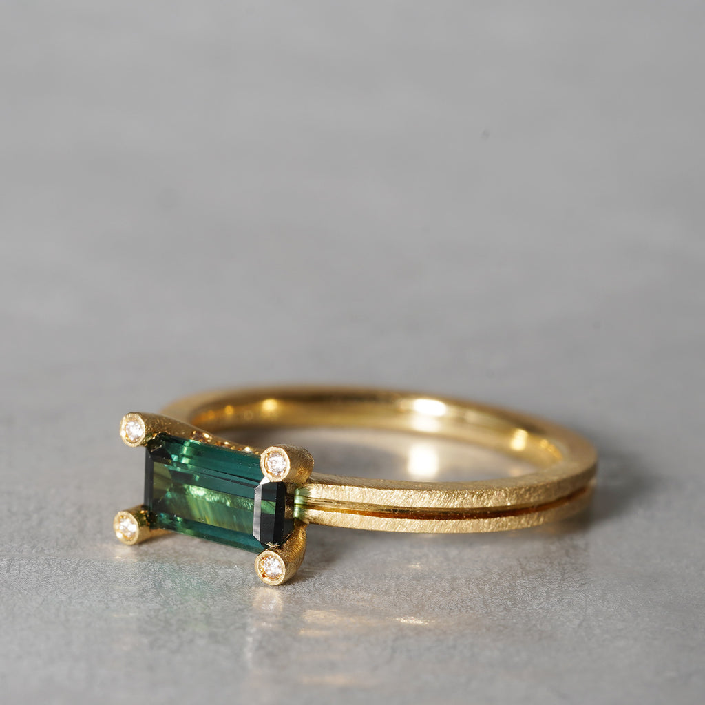 [5/3-5/25 Limited time only] 19un-neuf / Lotus Ring Green Tourmaline CR035115