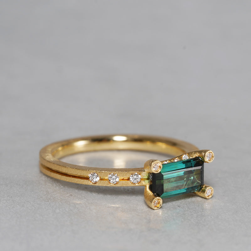 [5/3-5/25 Limited time only] 19un-neuf / Lotus Ring Green Tourmaline CR035115